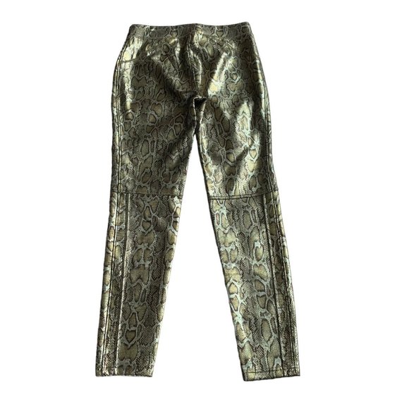Free People Rio Printed Vegan Metallic Gold Python Snakeskin Pull On Leggings XS - Picture 6 of 8